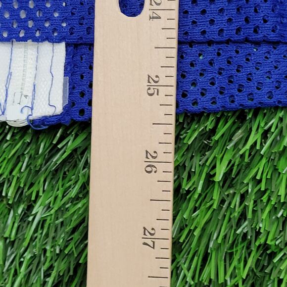 Vintage 90s Mesh Jacket Teens Large 18x25 Blue White - Picture 12 of 12